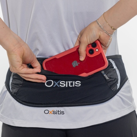 Pas biegowy Oxsitis Gravity Runbelt - black/blue - kieszeń telefon