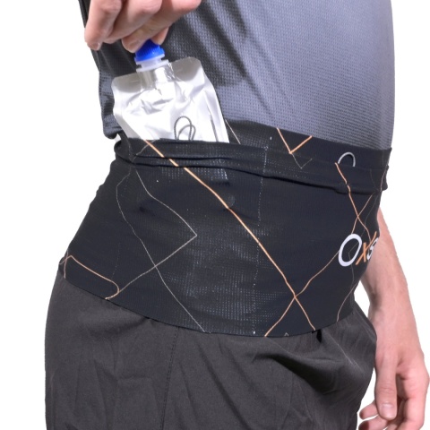 Pas biegowy Oxsitis Gravity Slimbelt - black/orange - kieszeń bok