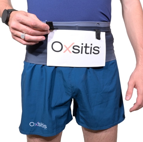 Pas biegowy Oxsitis Spectre Slimbelt - navy blue - mocowanie numeru startowego