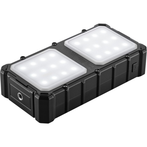 Powerbank solarny Sandberg Solar Powerbank CampLED 20000 z lampą LED - druga strona