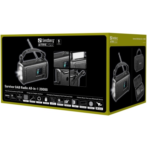 Radio wielofunkcyjne Sandberg Survivor DAB Radio All-in-1 20000 - opwakowanie
