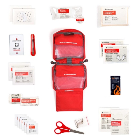 Apteczka turystyczna Lifesystems Explorer First Aid Kit - czerwony - wyposażenie