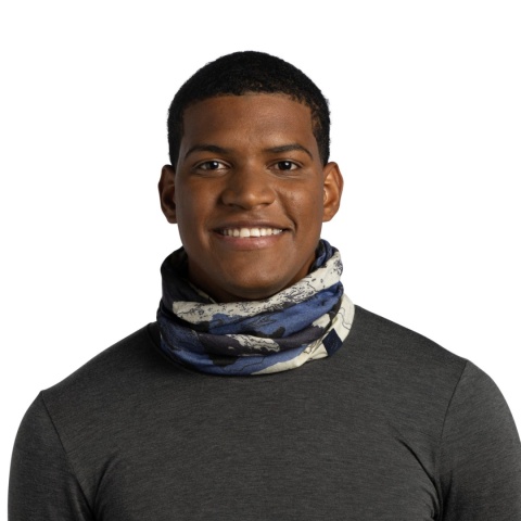 Chusta wielofunkcyjna z wełny merino Buff Merino Lightweight Prints Neckwear - esyr blue - użycie 1