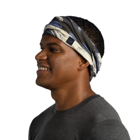 Chusta wielofunkcyjna z wełny merino Buff Merino Lightweight Prints Neckwear - esyr blue - użycie 2