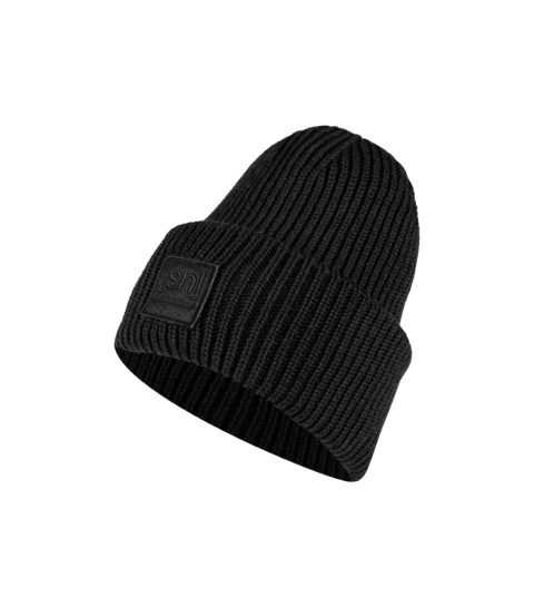 Czapka z wełną merino Super.Natural Krissini Beanie - jet black (czarny) - główne