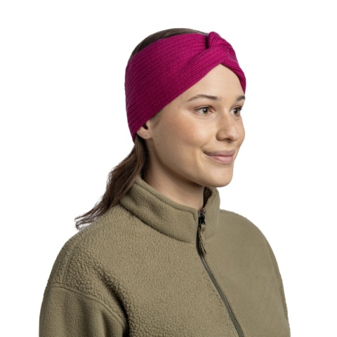 Opaska z wełny merino Buff Merino Wool Headband Norval - orchid (fioletowy) - skos