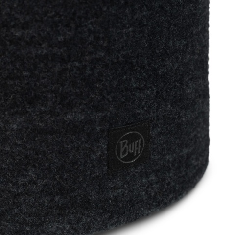 Czapka z wełny merino Buff Merino Fleece Beanie - czarna - detal