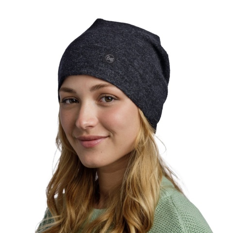 Czapka z wełny merino Buff Merino Fleece Beanie - czarna - model