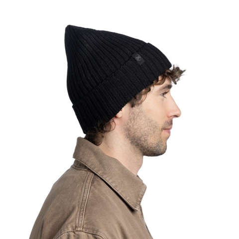 Czapka z wełny merino Buff Knitted Beanie Norval - czarny - bok