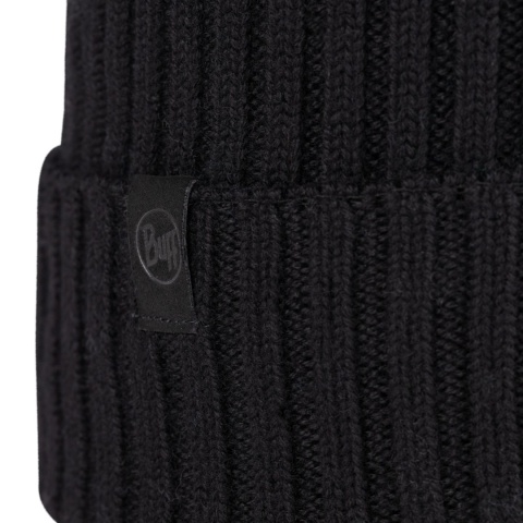 Czapka z wełny merino Buff Knitted Beanie Norval - czarny - detal
