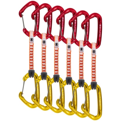 Ekspresy wspinaczkowe Climbing Technology Skylotec Fly-Weight Evo Set UL 12 cm - złoty/czerwony - 6 szt.