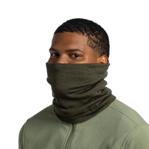 Komin z wełny merino Buff Merino Heavyweight Neck Warmer - solid bark - model 1