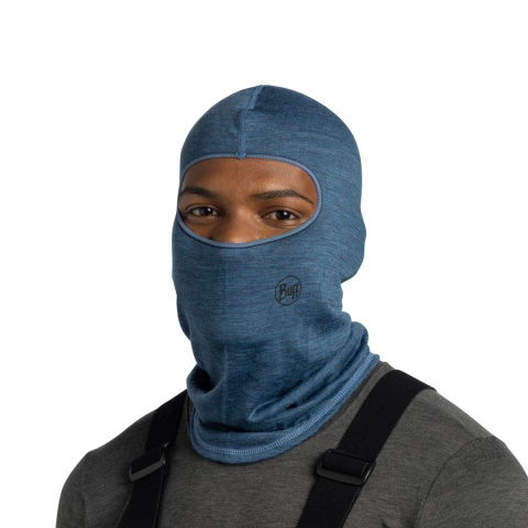 Kominiarka z wełny merino Buff Merino Lightweight Balaclava - multistripes (szary) - model 1