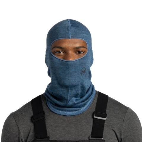 Kominiarka z wełny merino Buff Merino Lightweight Balaclava - multistripes (szary) - model 2