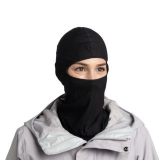 Kominiarka z wełny merino Buff Merino Lightweight Balaclava - solid black (czarny)