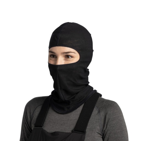 Kominiarka z wełny merino Buff Merino Lightweight Balaclava - solid black (czarny) - użycie 1