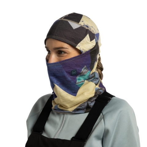 Kominiarka z wełny merino Buff Merino Midweight Hinged Balaclava - kans multi - model 1