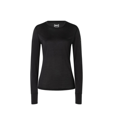 Koszulka damska z wełny merino Super.Natural Tundra 175 LS z długim rękawem - czarny - przód
