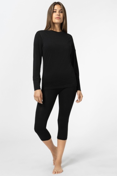 Koszulka damska z wełny merino Super.Natural Tundra 175 LS z długim rękawem - czarny - model 1