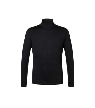 Koszulka męska z wełny merino Super.Natural Tundra 175 Turtleneck z długim rękawem - czarny