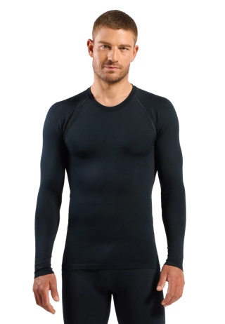 Koszulka termoaktywna męska Odlo Performance Warm Base Layer Top - czarny