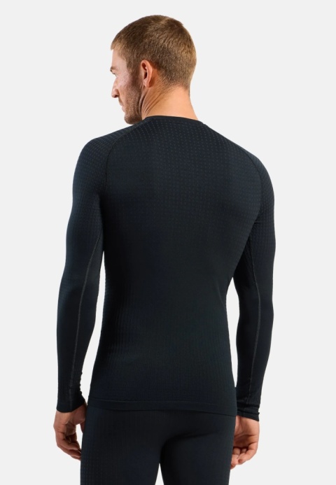 Koszulka termoaktywna męska Odlo Performance Warm Base Layer Top - czarny - plecy