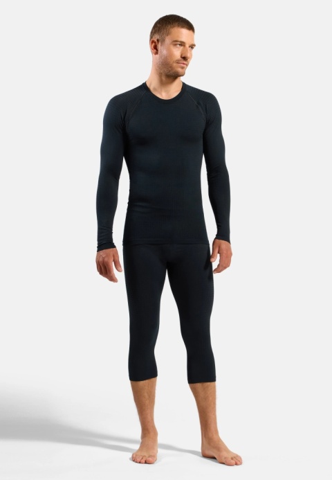 Koszulka termoaktywna męska Odlo Performance Warm Base Layer Top - czarny - model cały
