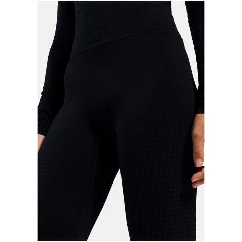 Legginsy termoaktywne damskie Odlo Performance Warm Base Layer Bottoms - czarny - detal 2