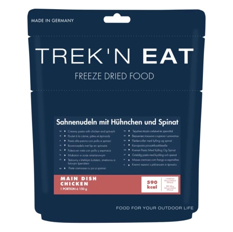 Danie liofilizowane Trek'n Eat Makaron ze szpinakiem i kurczakiem w sosie śmietanowym 590 kcal - główne