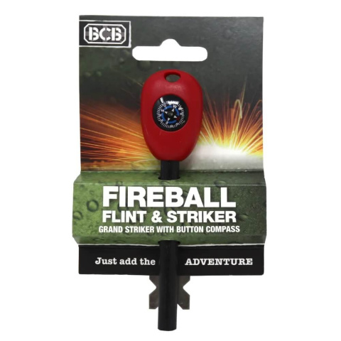 Krzesiwo BCB Grand Fireball Flint & Striker z kompasem - opakowanie