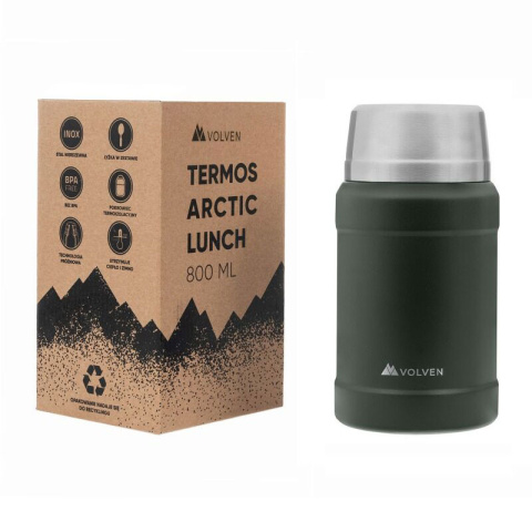 Termos na jedzenie Volven Arctic Lunch 800 ml - zielony - opakowanie